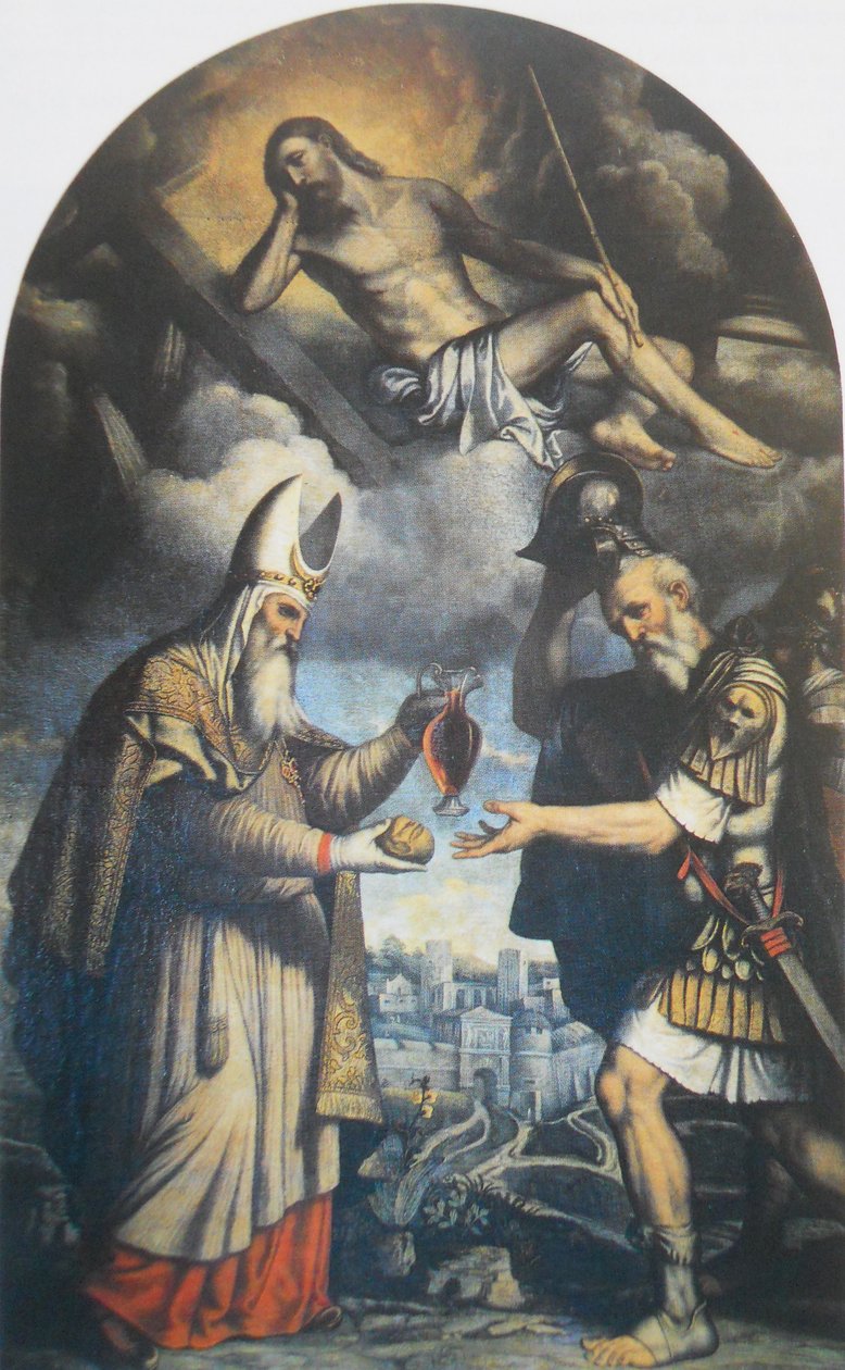 Melquisedec ofrece pan y vino al patriarca Abraham de Moretto da Brescia