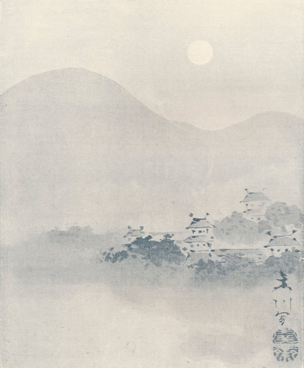 Niebla vespertina en el valle, c1801 de Mori Sosen