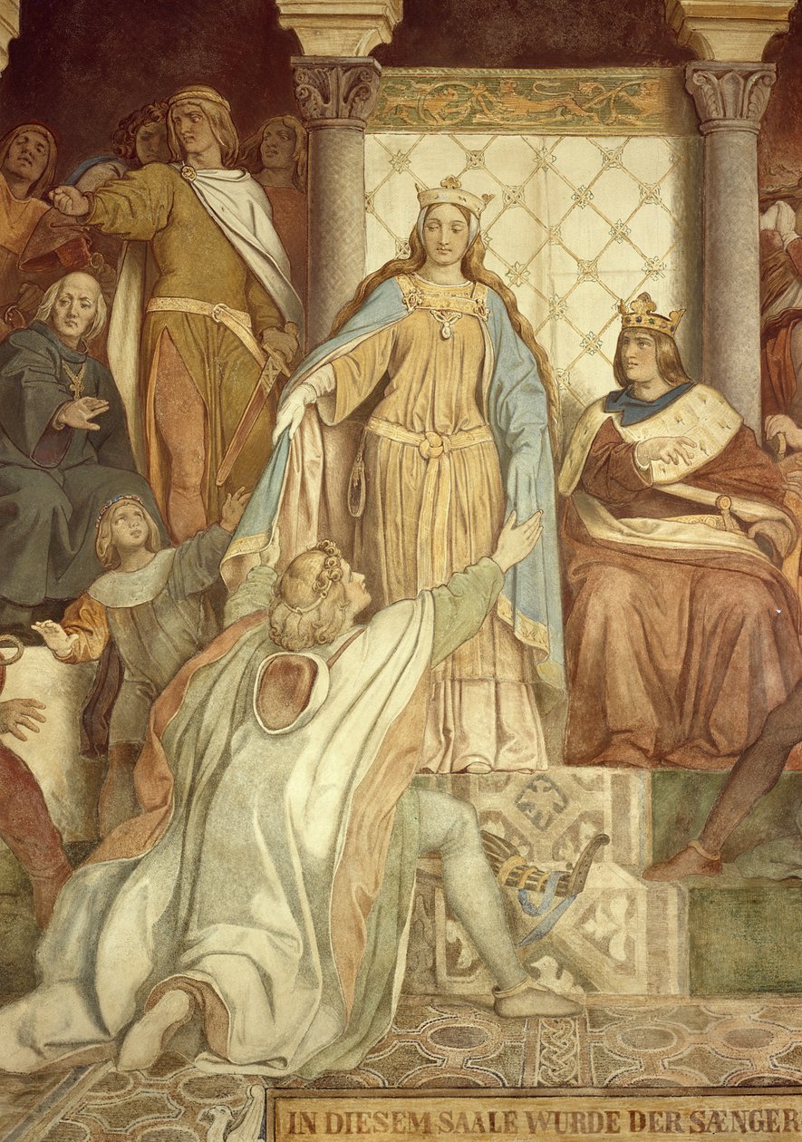 (detalle) de Der Saengerkreis, Castillo de Wartburg de Moritz Ludwig von Schwind