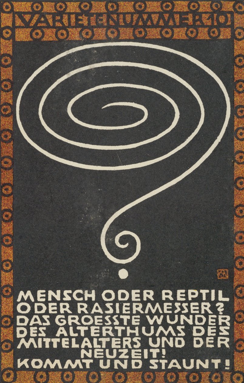 Número de variedad 10: Hombre o reptil o navaja, 1907 de Moritz Jung
