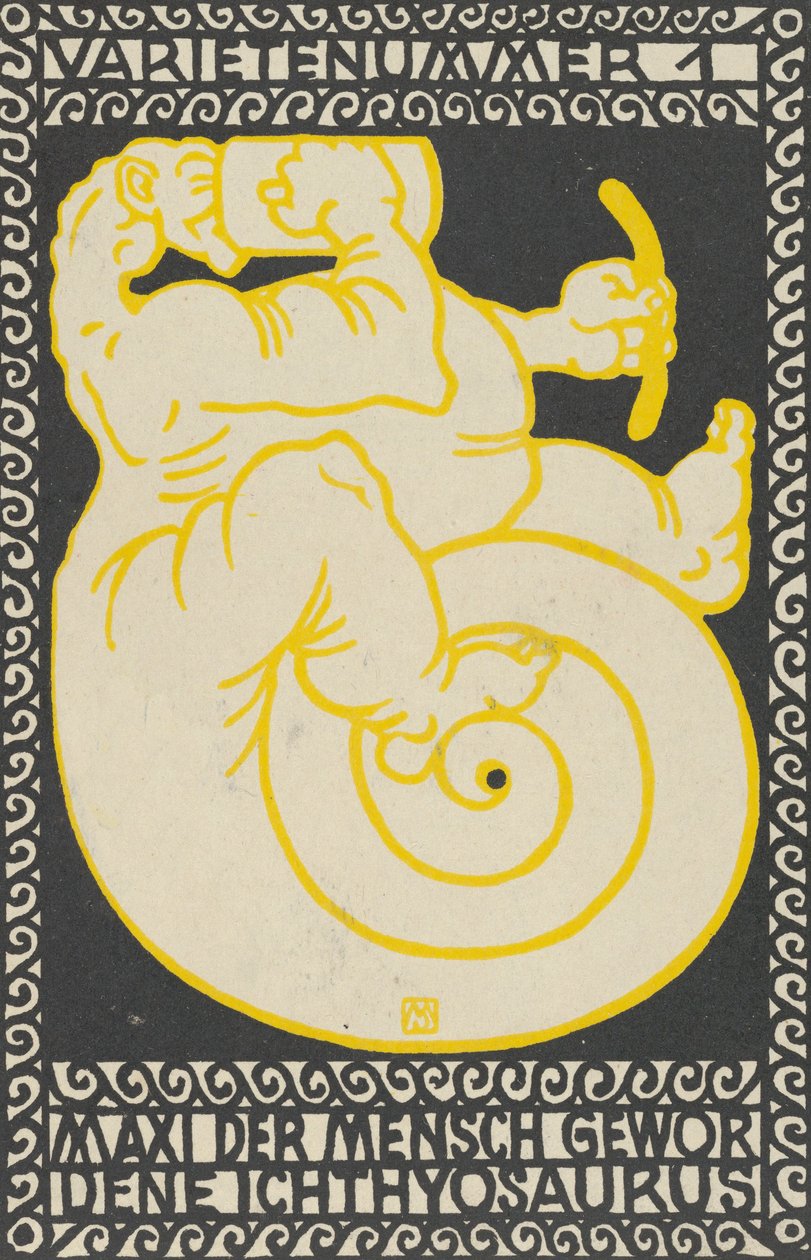 Acto de variedad 1: Maxi el ictiosaurio convertido en hombre, 1907 de Moritz Jung