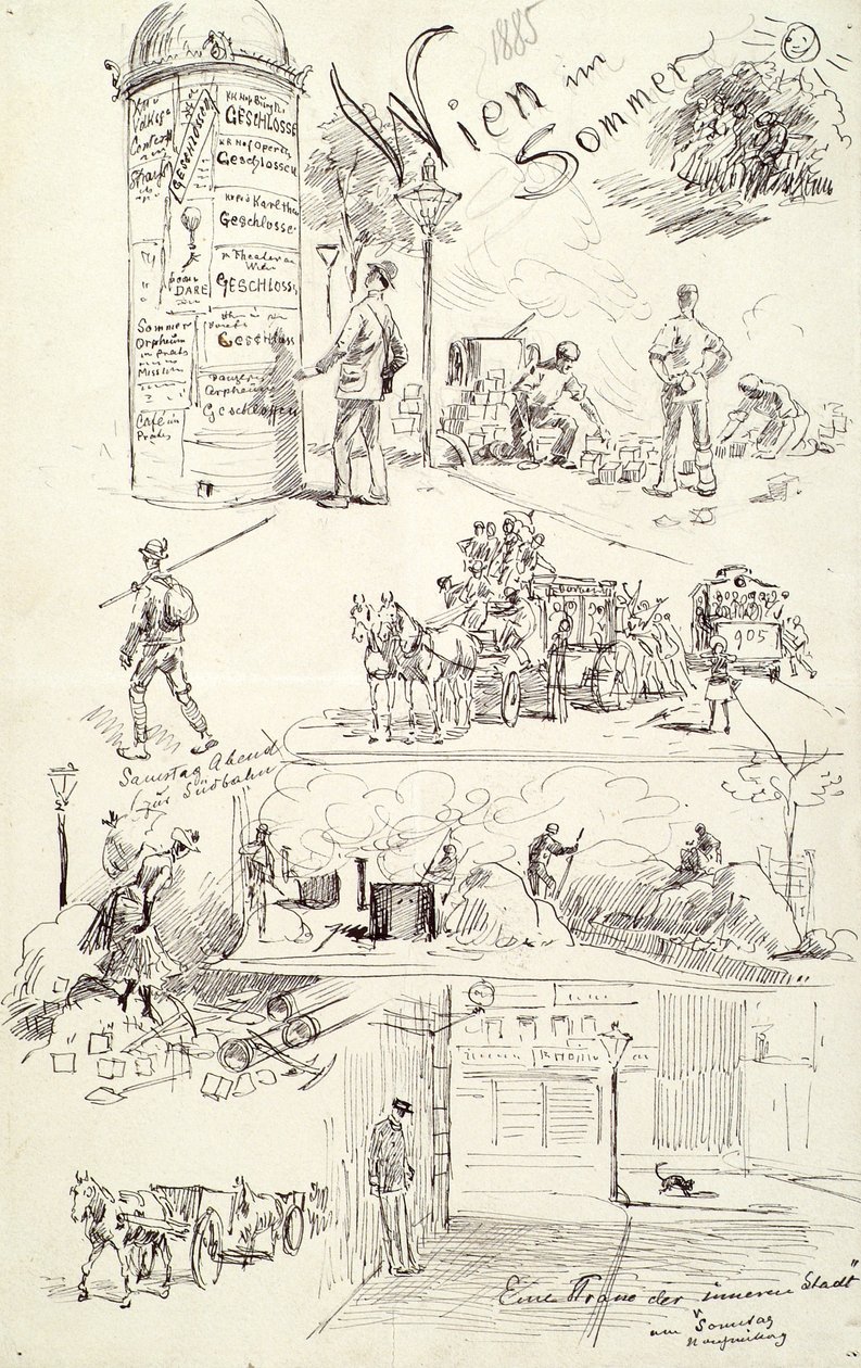 Tipos vieneses 1885 (Viena en verano) de Moritz Ledeli