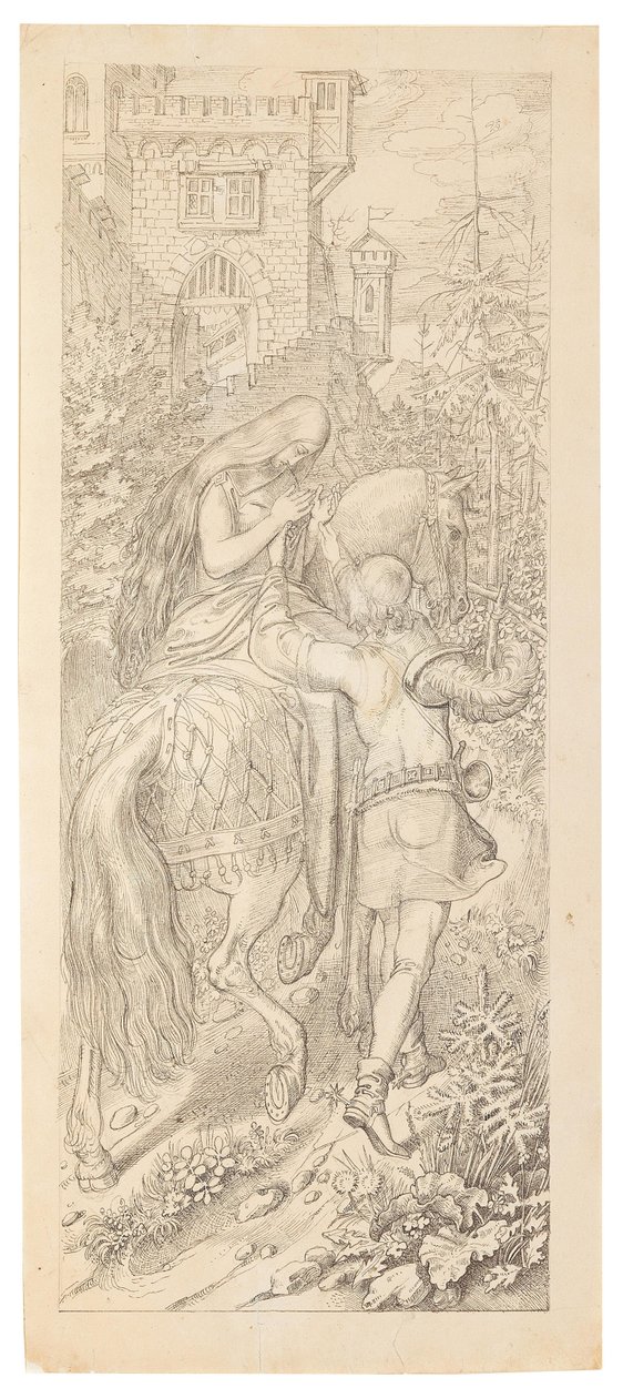 Una escena del cuento de hadas Los siete cuervos y su fiel hermana, 1830-1831 de Moritz Ludwig von Schwind