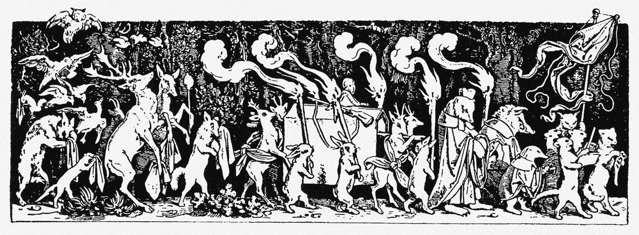 El funeral del cazador De: Munich Bilderbogen No 44 de Moritz Ludwig von Schwind