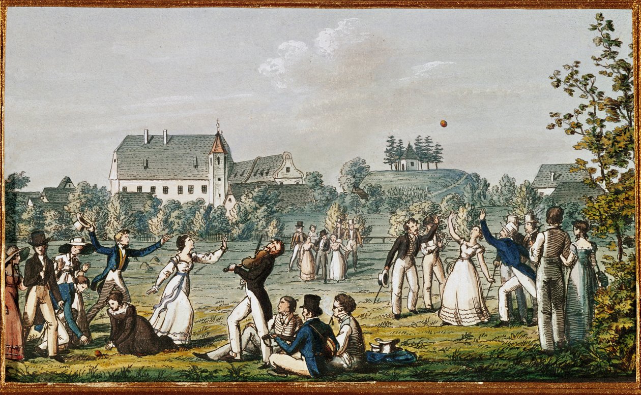 Un partido de pelota en Atzenbrugg ... (grabado) de Moritz Ludwig von Schwind