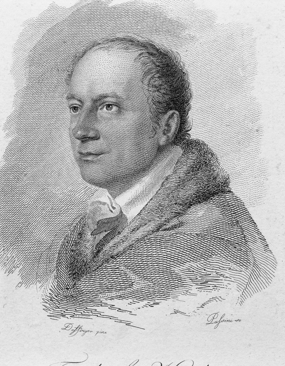 Retrato de Friedrich Kind, grabado por Passini (grabado) de Moritz Michael (after) Daffinger