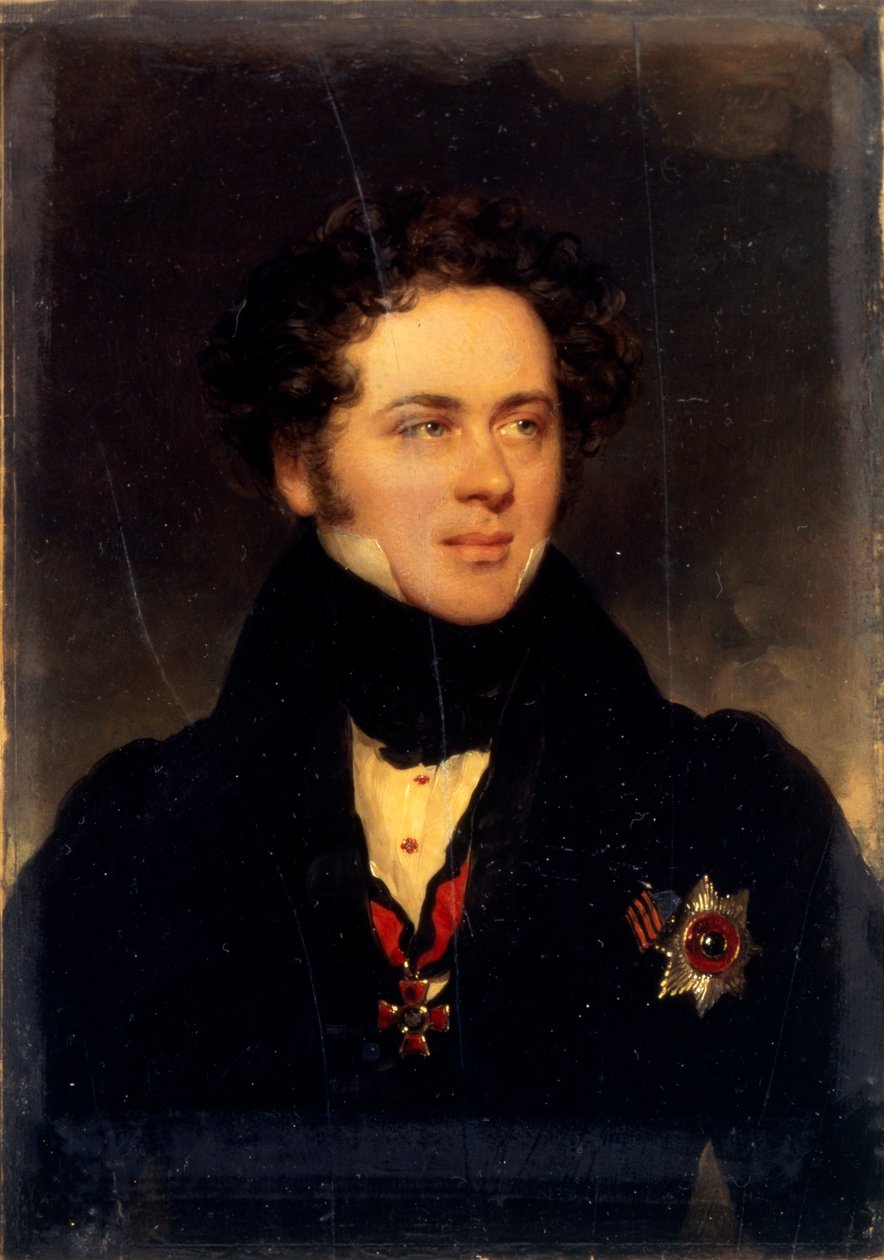 Retrato del Conde Alexey Alexeyevich Perovsky 1787-1837, escritor Antony Pogorelsky, 1827 de Moritz Michael Daffinger