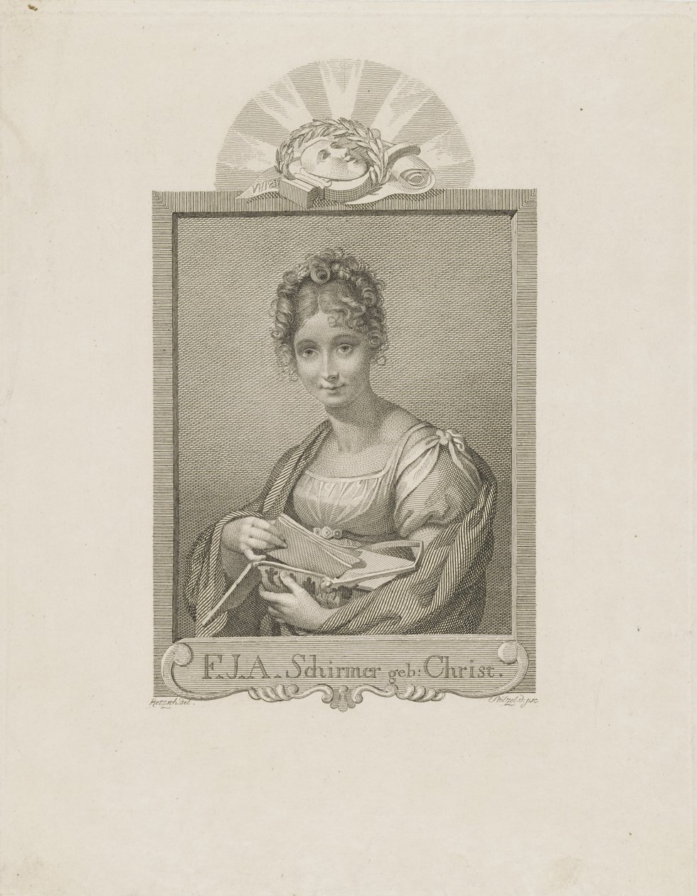 Retrato de la actriz Friederike Schirmer, nacida Christ 1785-1833, c. 1830 de Moritz Retzsch