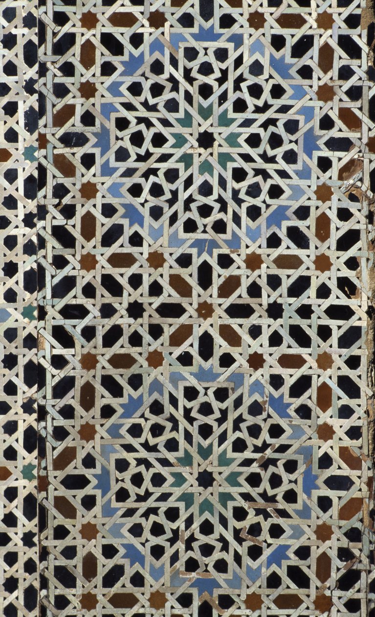 Madrasa Bou Inania, azulejos zellij, siglo XIV de Moroccan School