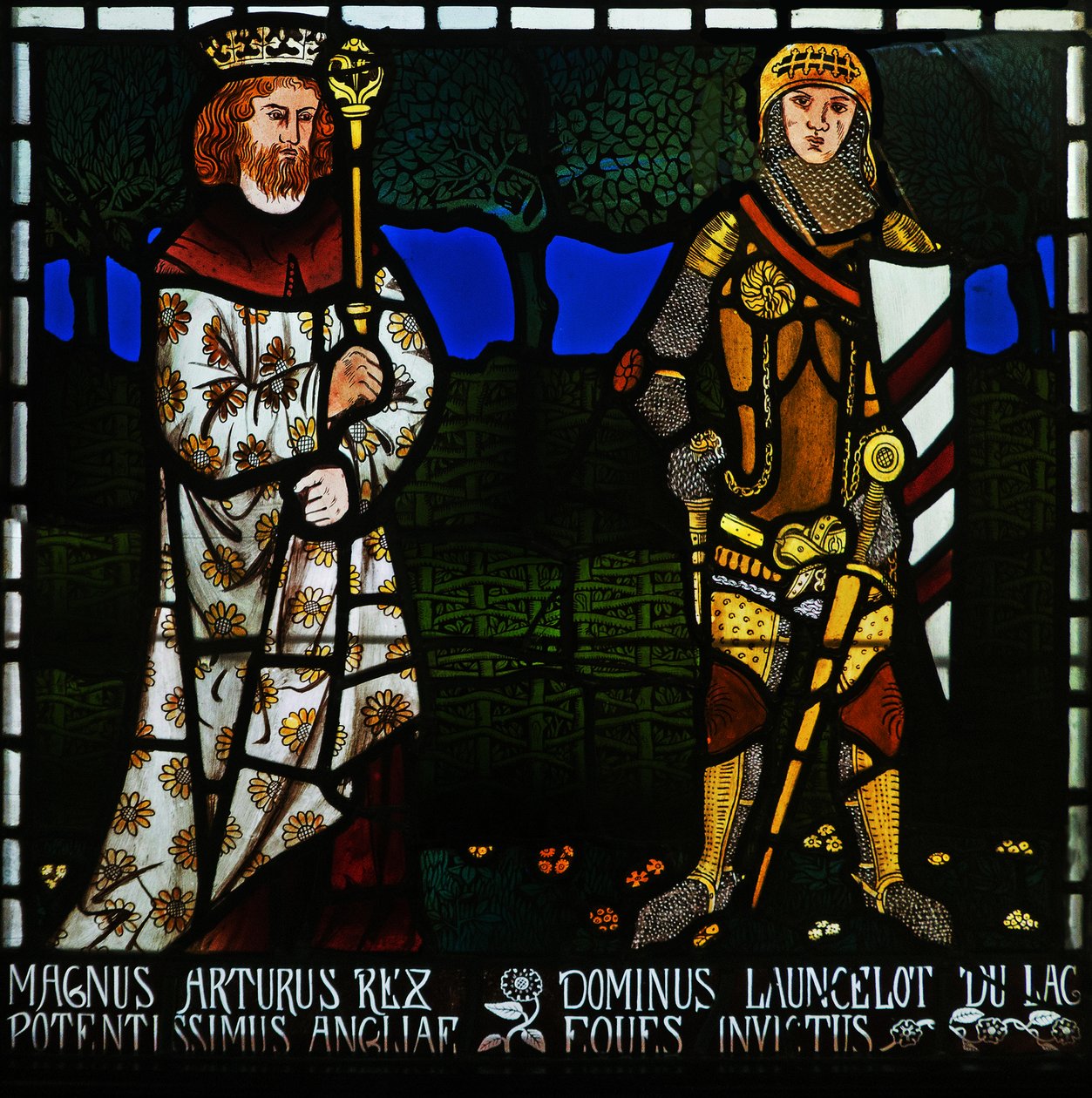 Rey Arturo y Sir Lancelot, 1862 de Morris and Co.