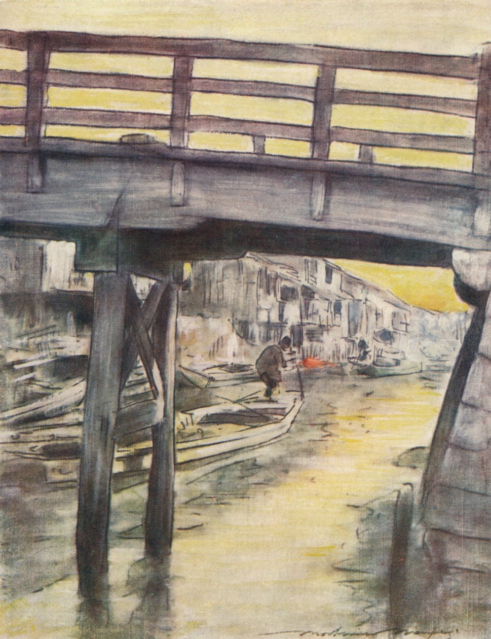 Un Canal en Osaka, c1887 de Mortimer L Menpes