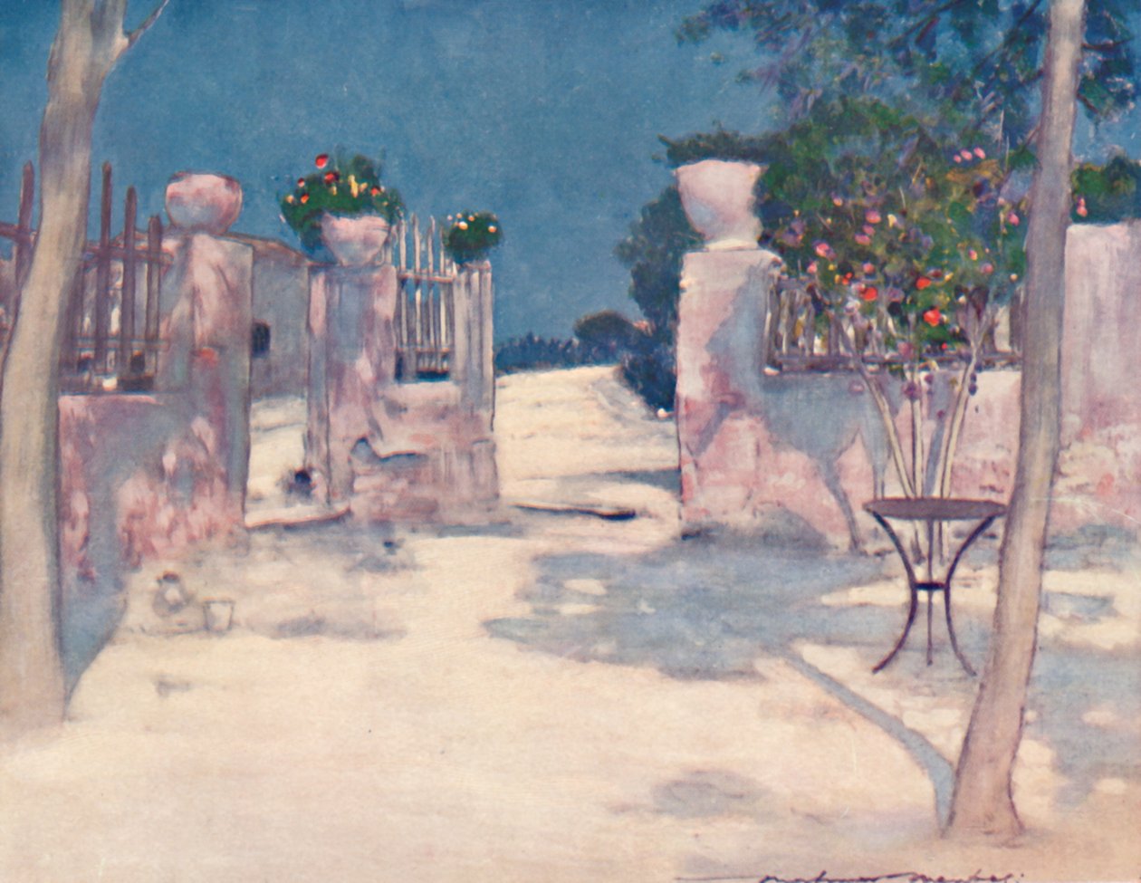 Un jardín, Atenas de Mortimer L Menpes