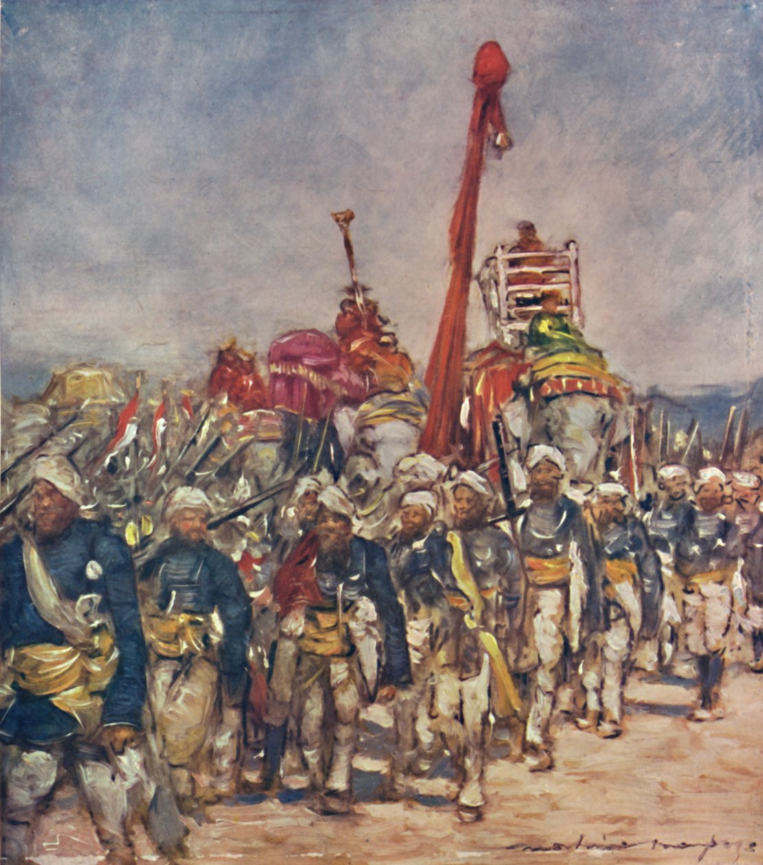 Un grupo típico en la procesión de los retenedores, 1903 de Mortimer L Menpes
