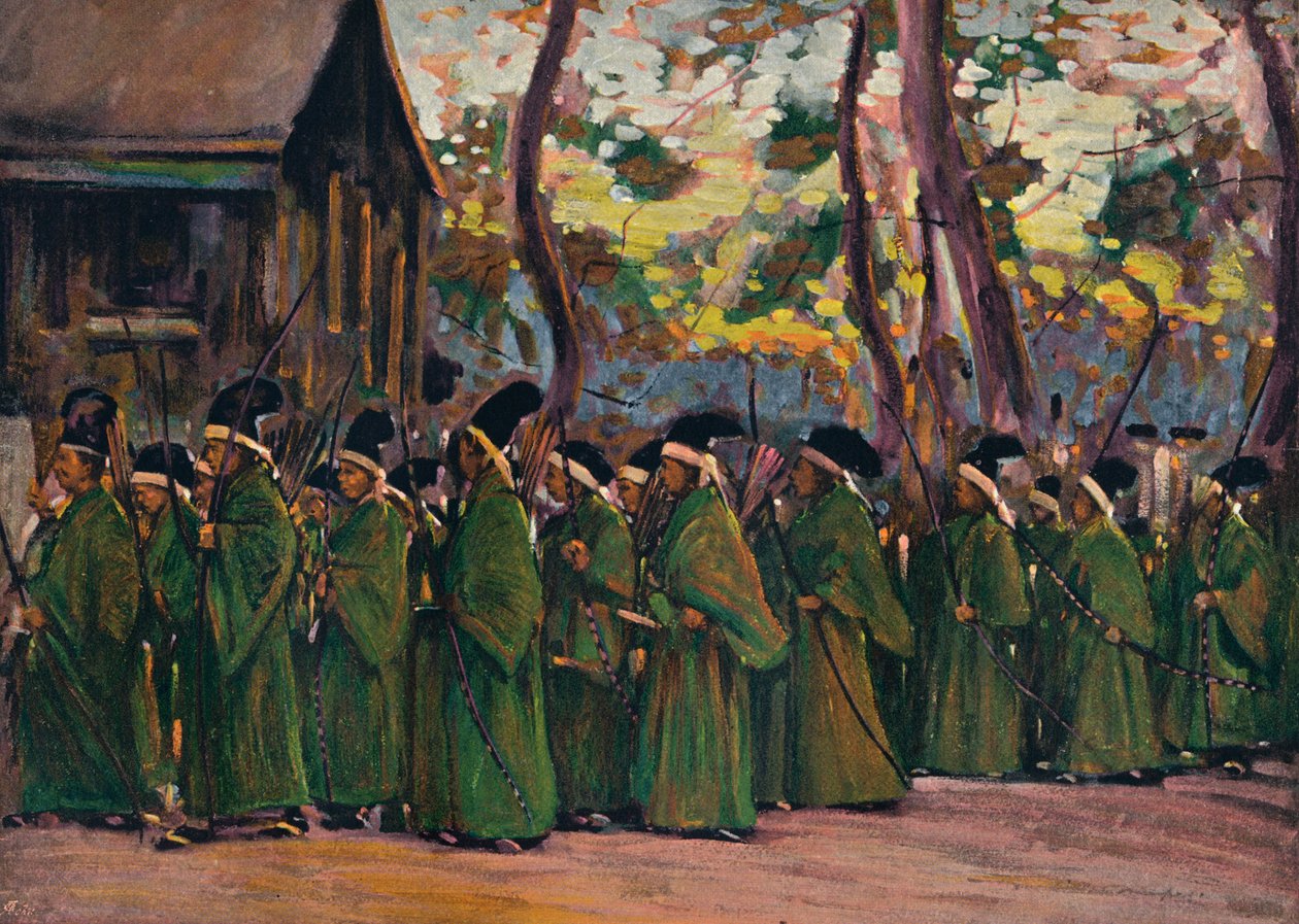 Procesión de arqueros en Kioto, c1897 de Mortimer L Menpes