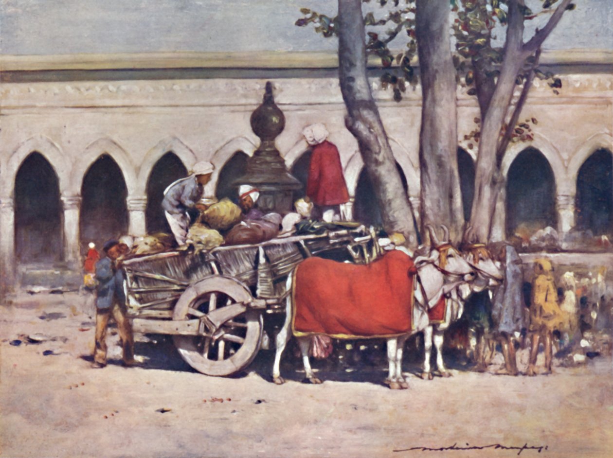 Escena fuera de la Estación de Ferrocarril durante el Durbar de Delhi, 1903 de Mortimer L Menpes