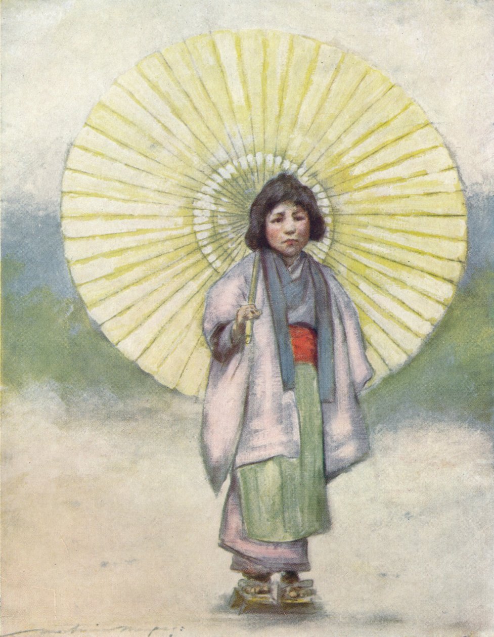 El niño y el paraguas, c. 1887 de Mortimer L Menpes