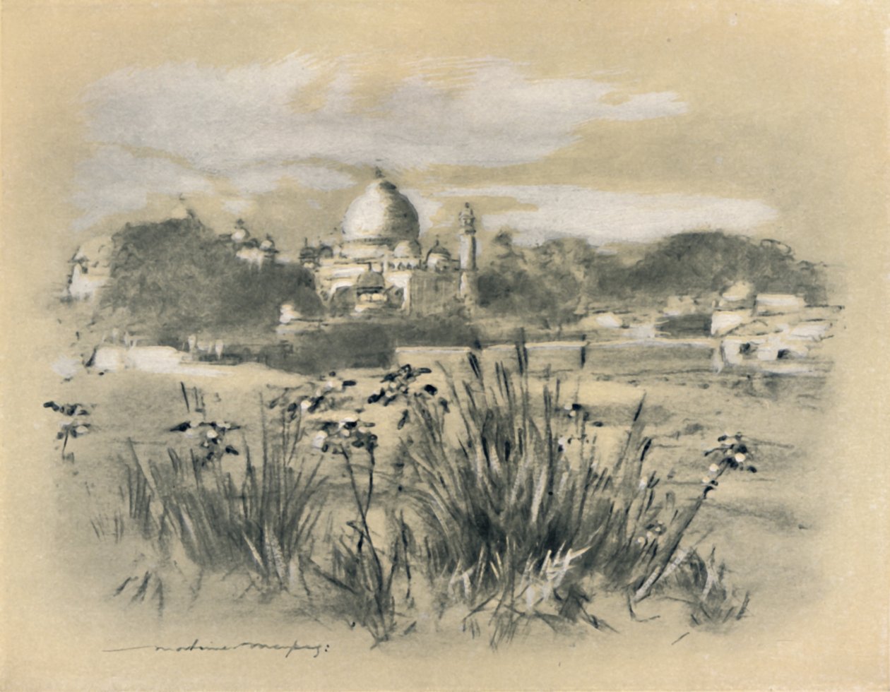 El Taj en Agra de Mortimer L Menpes