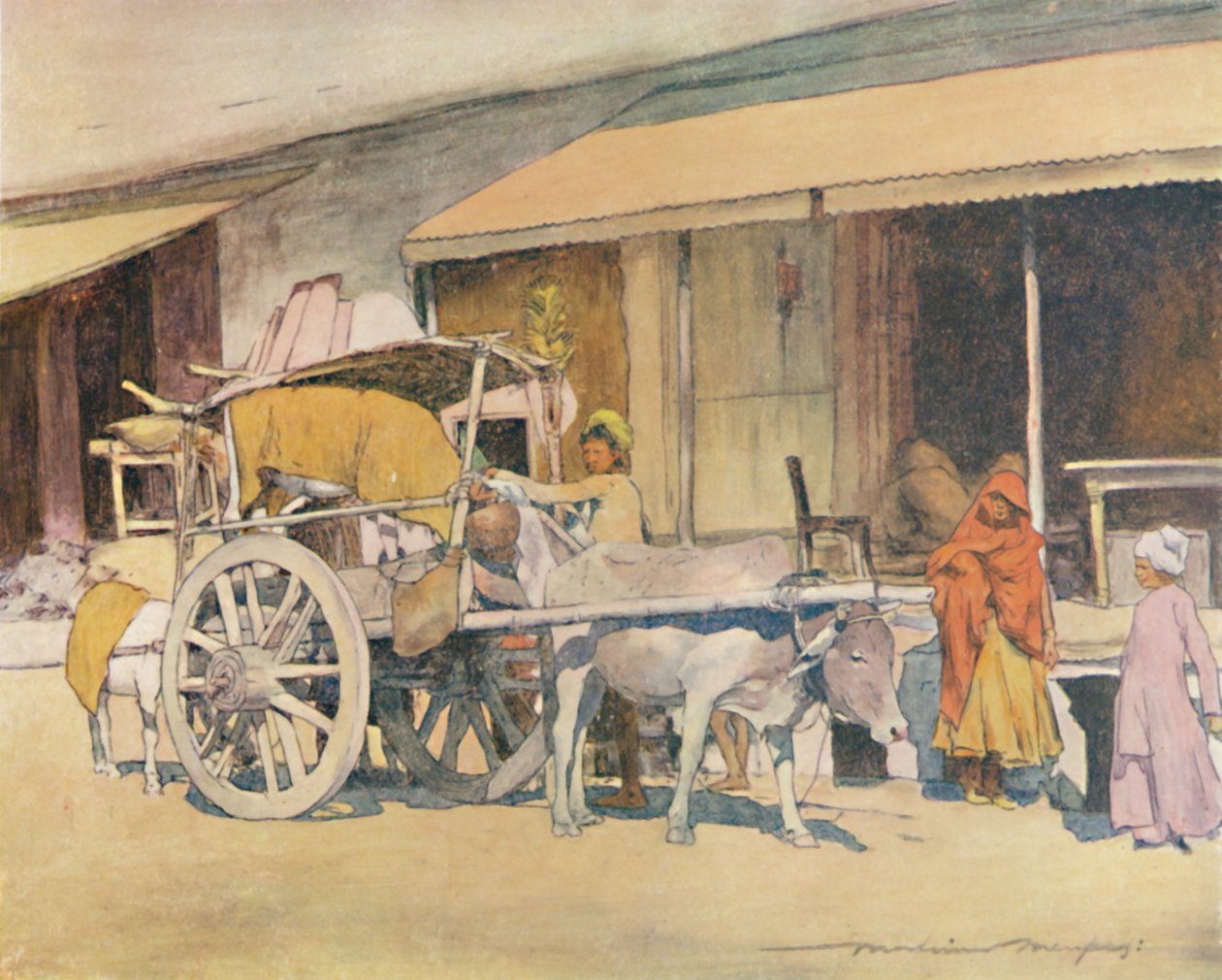 Un carro de bueyes, Ajmere de Mortimer Ludington Menpes