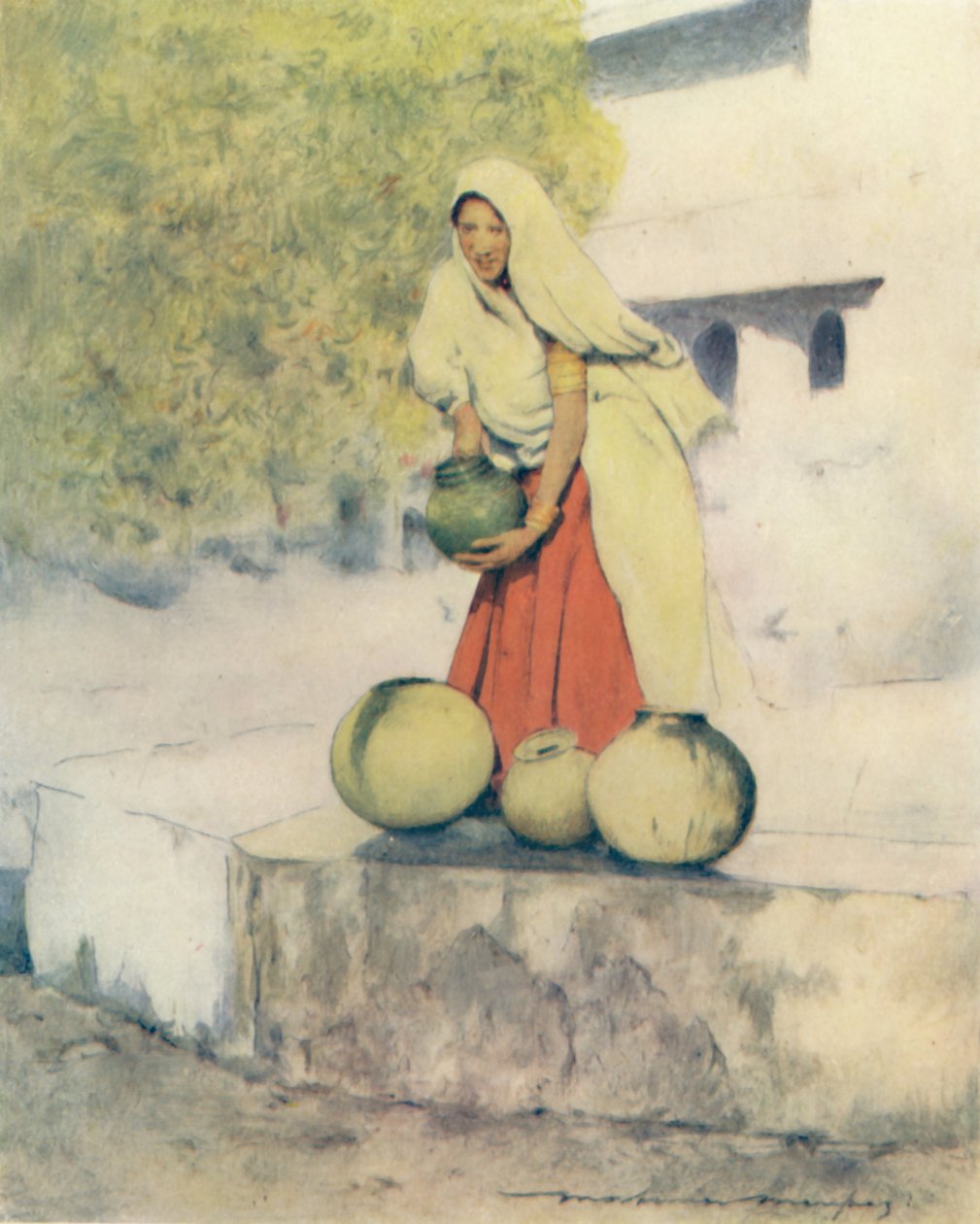 Una Mujer en el Pozo, Jeypore, 1905 de Mortimer Ludington Menpes