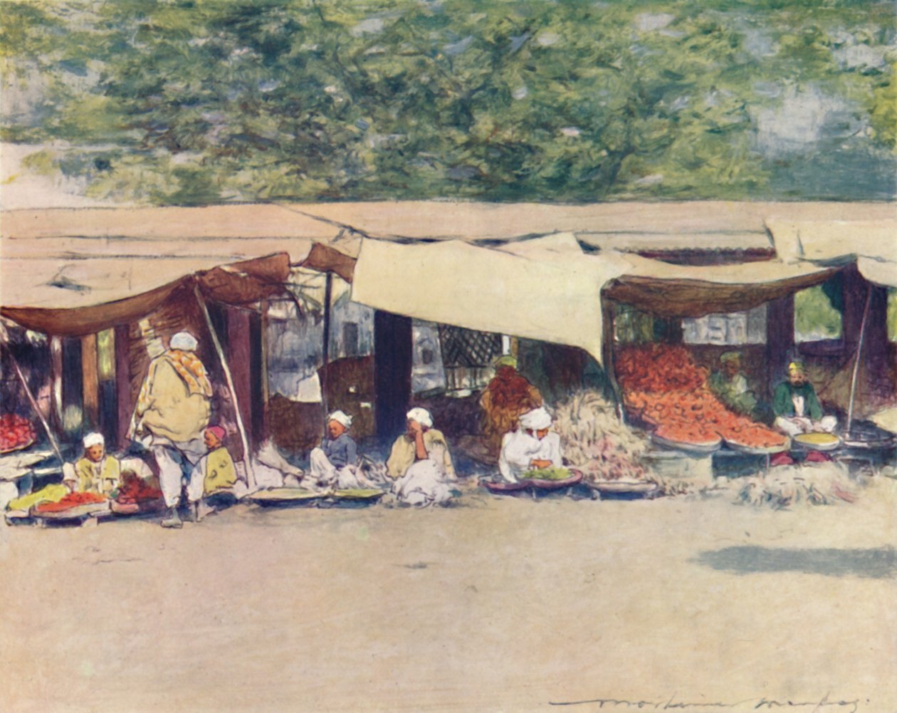 Día de mercado en Peshawur de Mortimer Ludington Menpes