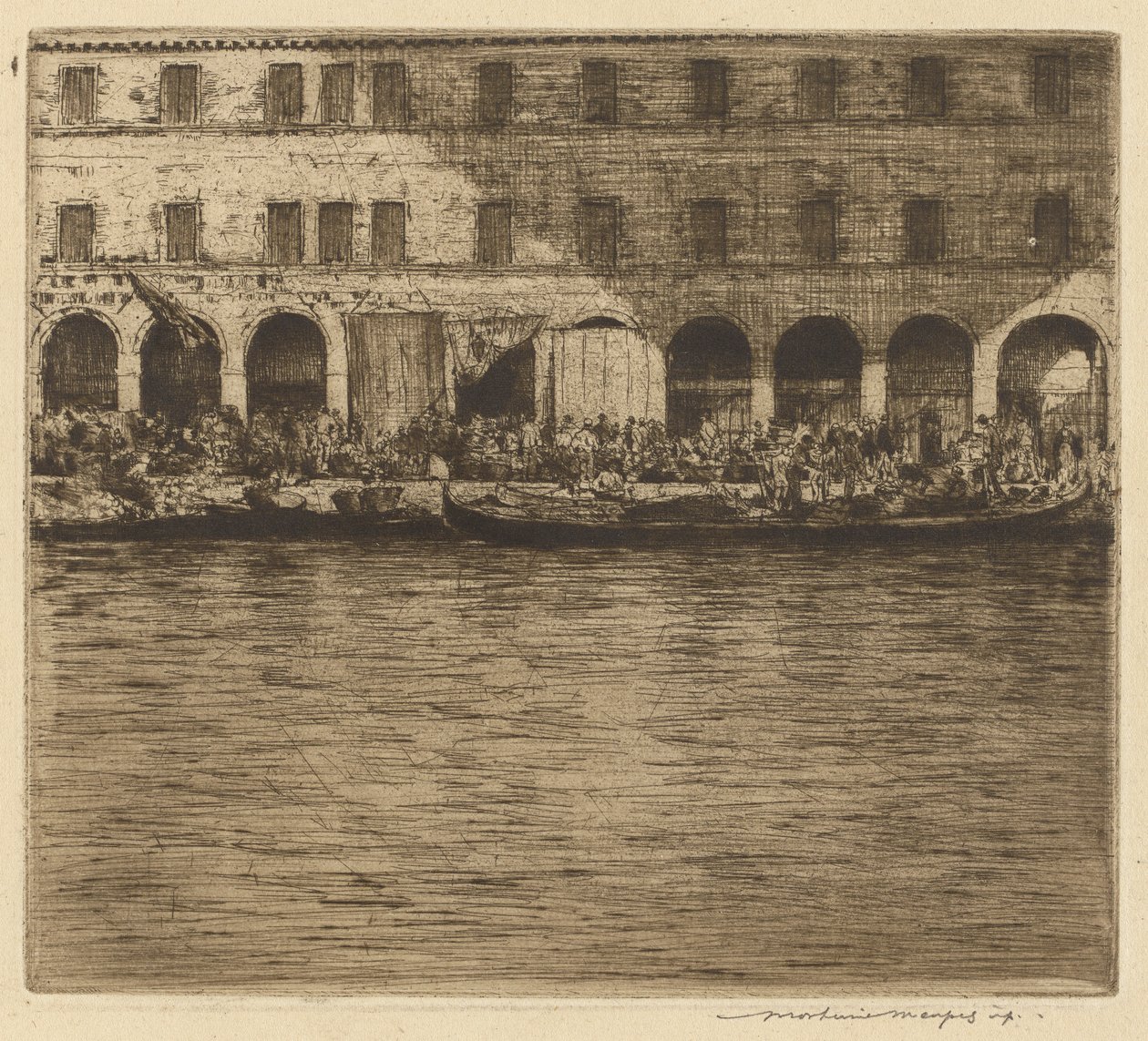 Mercados de Rialto, Venecia de Mortimer Menpes
