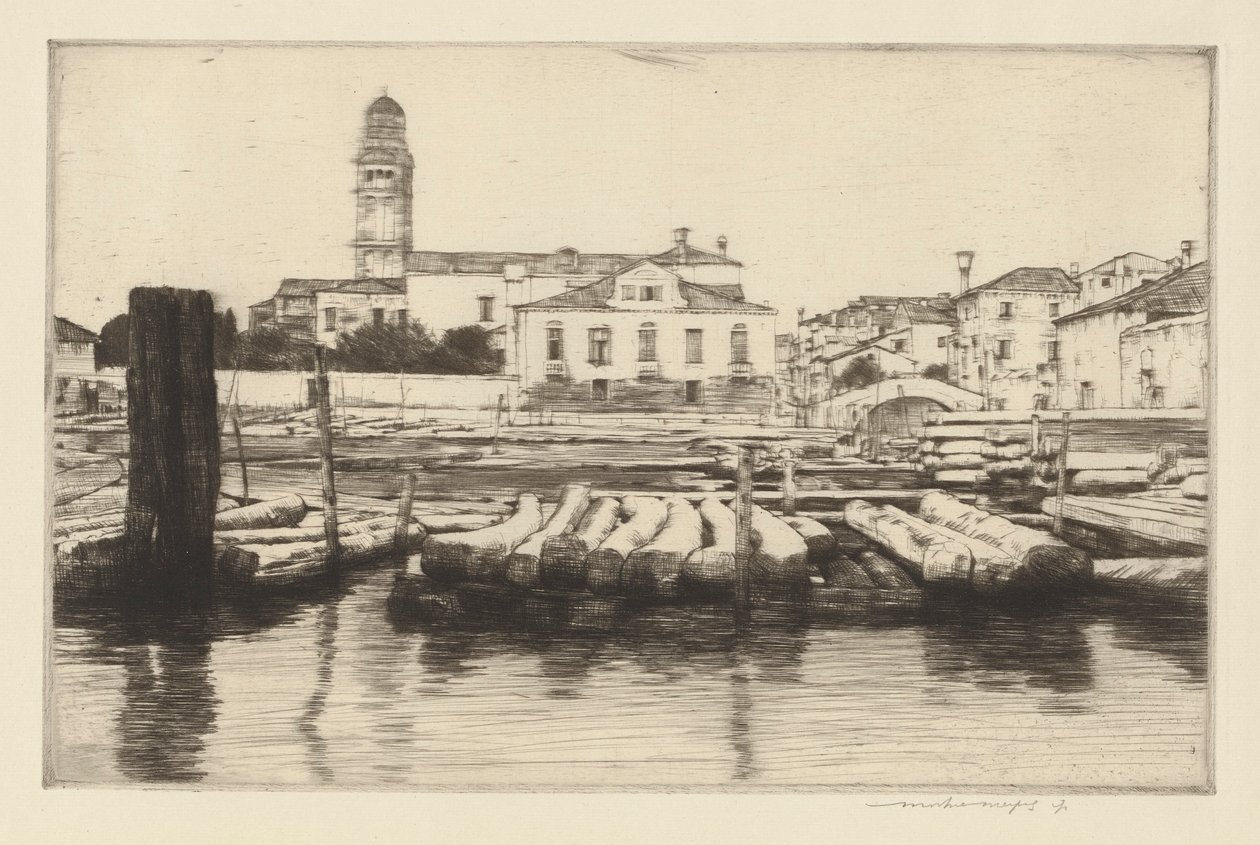 Orilla maderera del Brenta de Mortimer Menpes