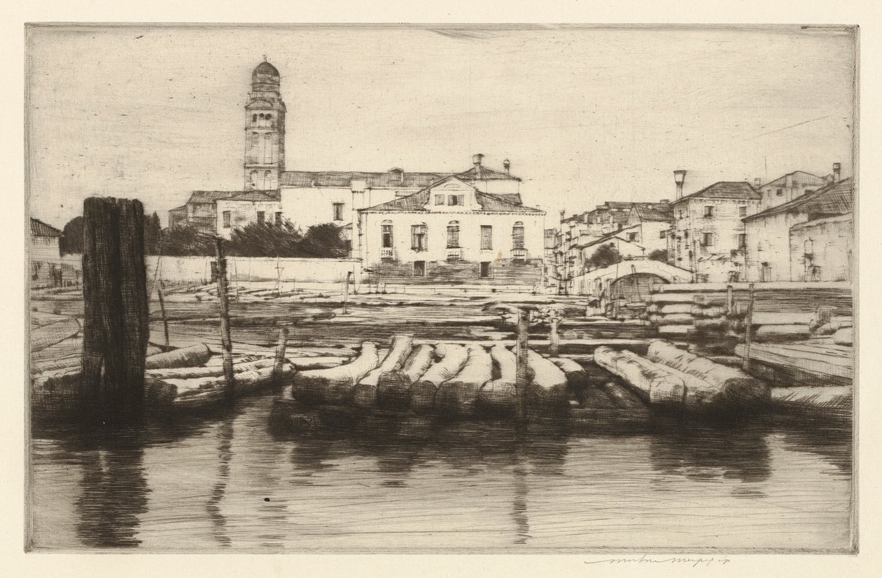 Orilla maderera del Brenta de Mortimer Menpes