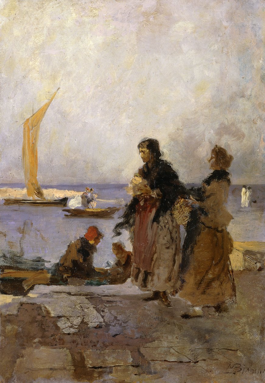 En el muelle de Chioggia de Mose Bianchi