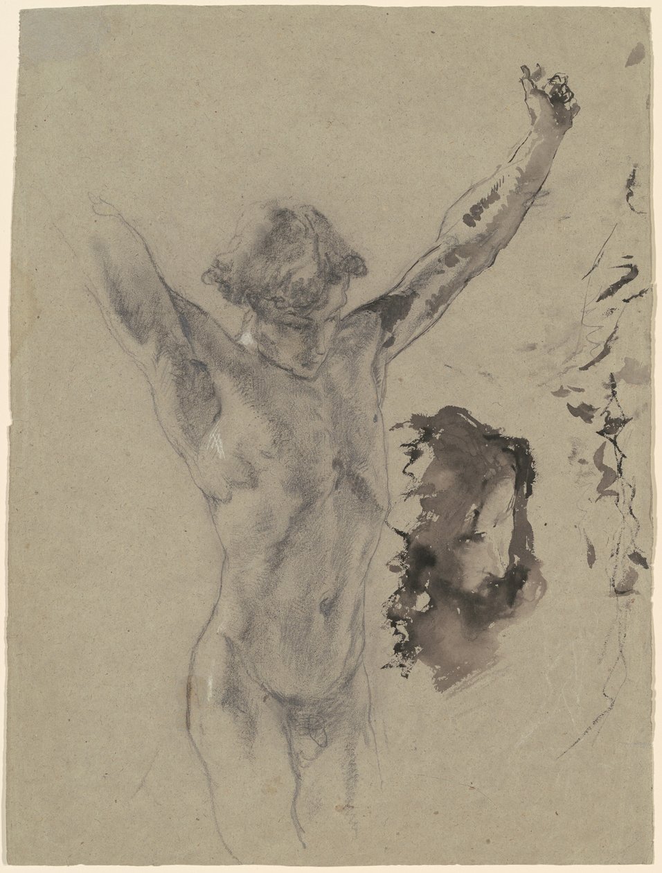 Estudio de la Figura y Cabeza de Cristo en "Cristo en la Cruz y María Magdalena" de Mose Bianchi