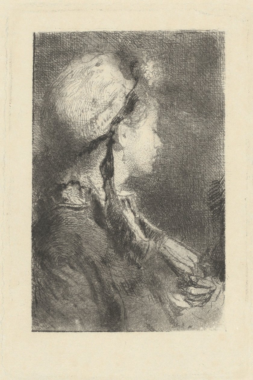 La Esposa del Artista de Perfil Mirando a la Derecha de Mose Bianchi