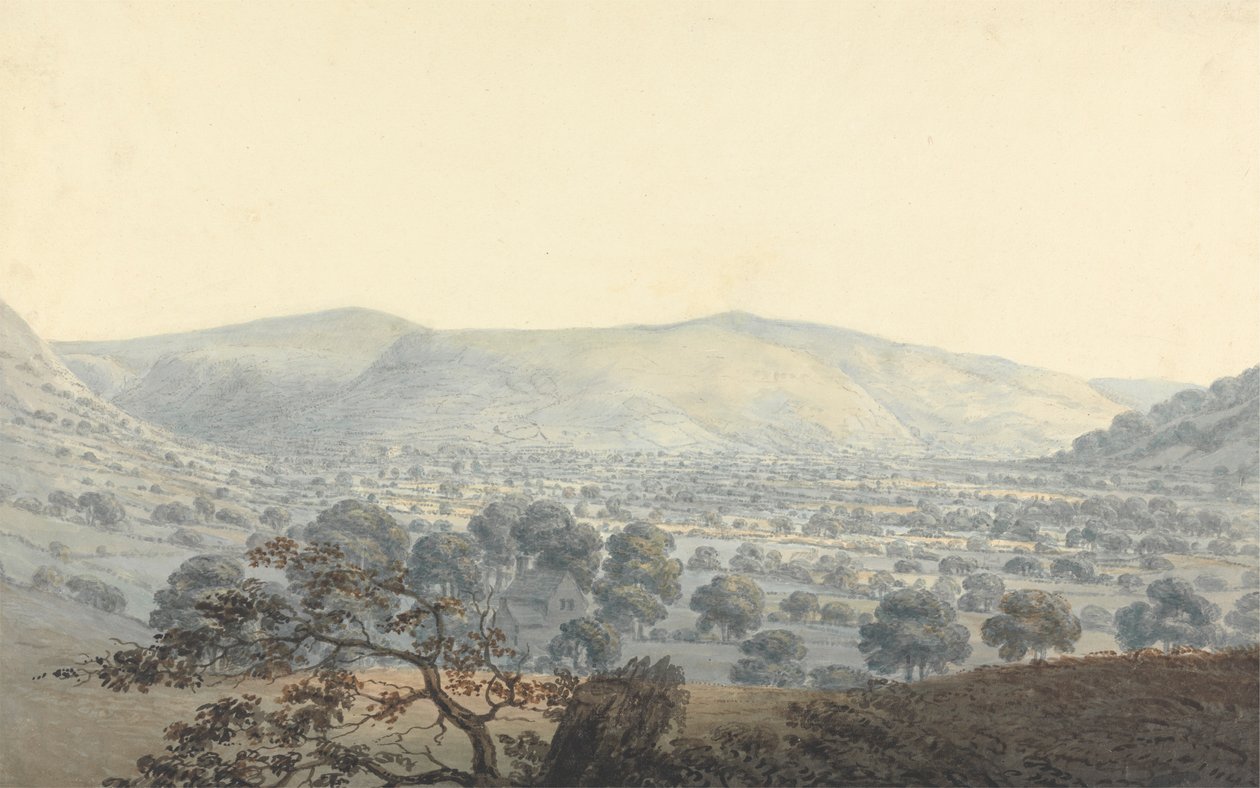 Vista lejana de Llandrillo de Moses Griffith