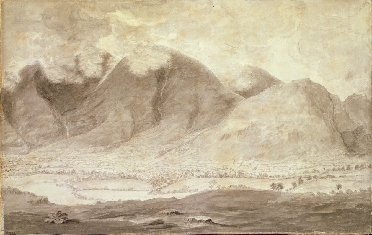 Vista Panorámica de Derwentwater y el Valle de Keswick (detalle) de Moses Griffith