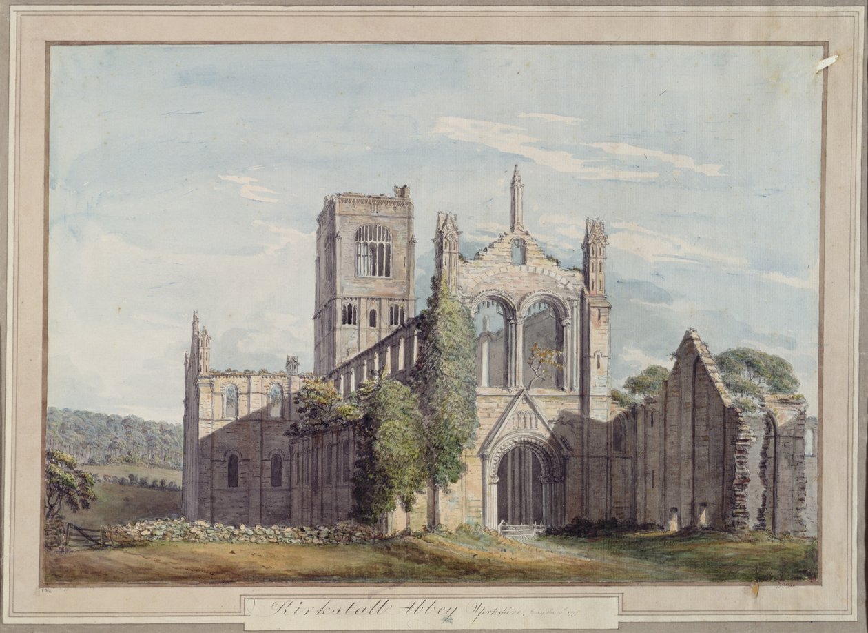 Vista noroeste de la Abadía de Kirkstall, 1777 de Moses Griffiths