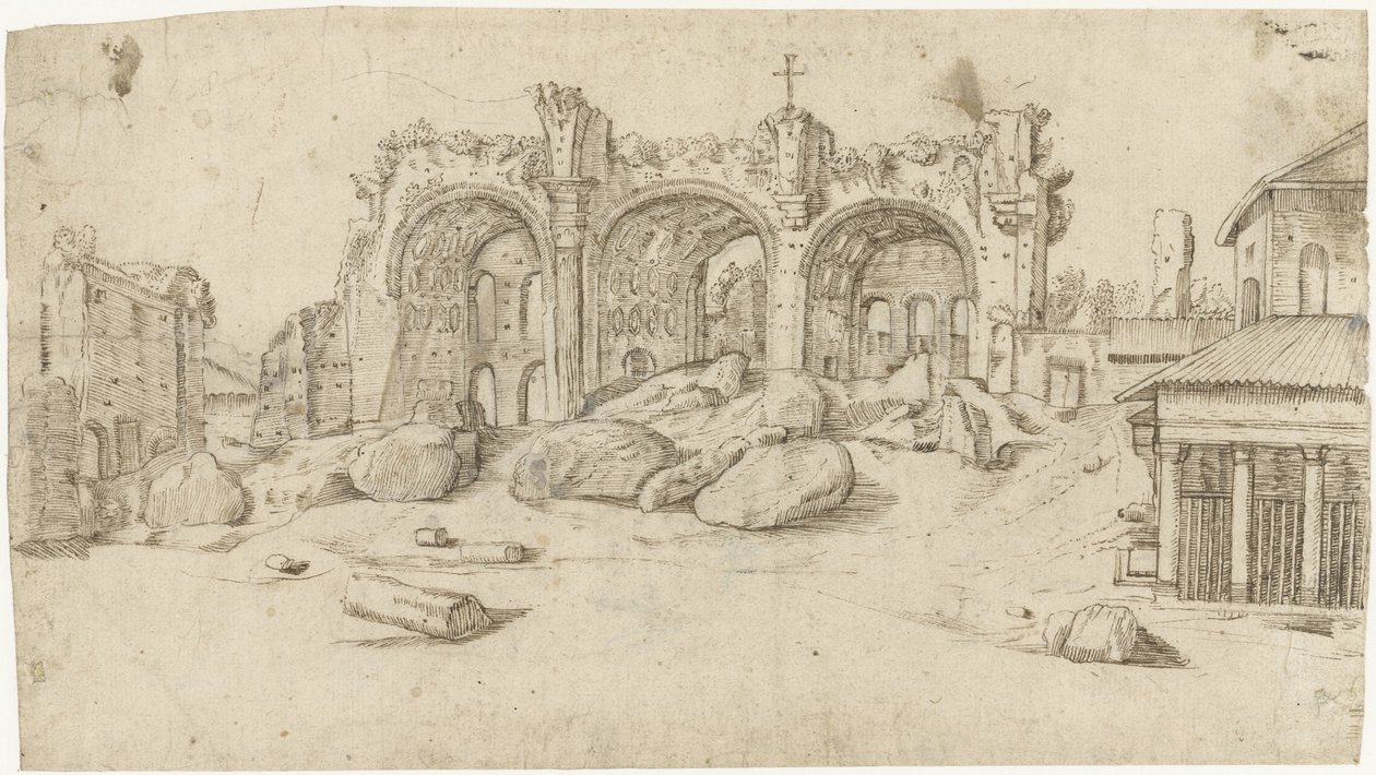 Ruinas de la basílica de Majencio y Constantino, Roma de Moses Ter Borch