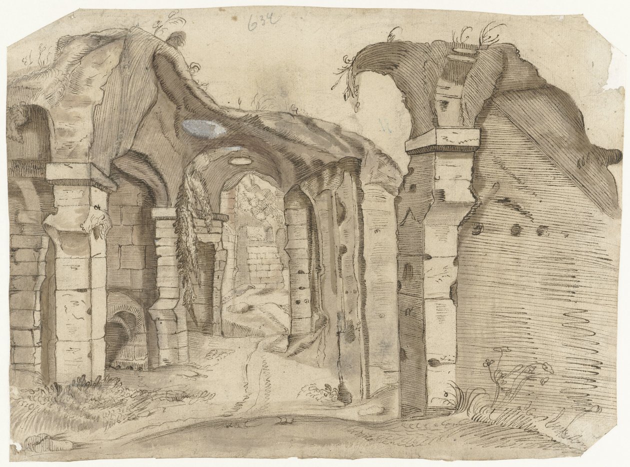 Camino por el Coliseo, Roma de Moses ter Borch (manner of)
