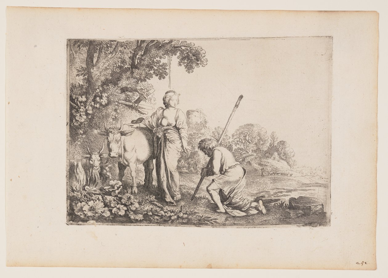 Juno Delivering Io, lámina 1 de La historia de Mercurio y Argus de Moses van Uyttenbroeck