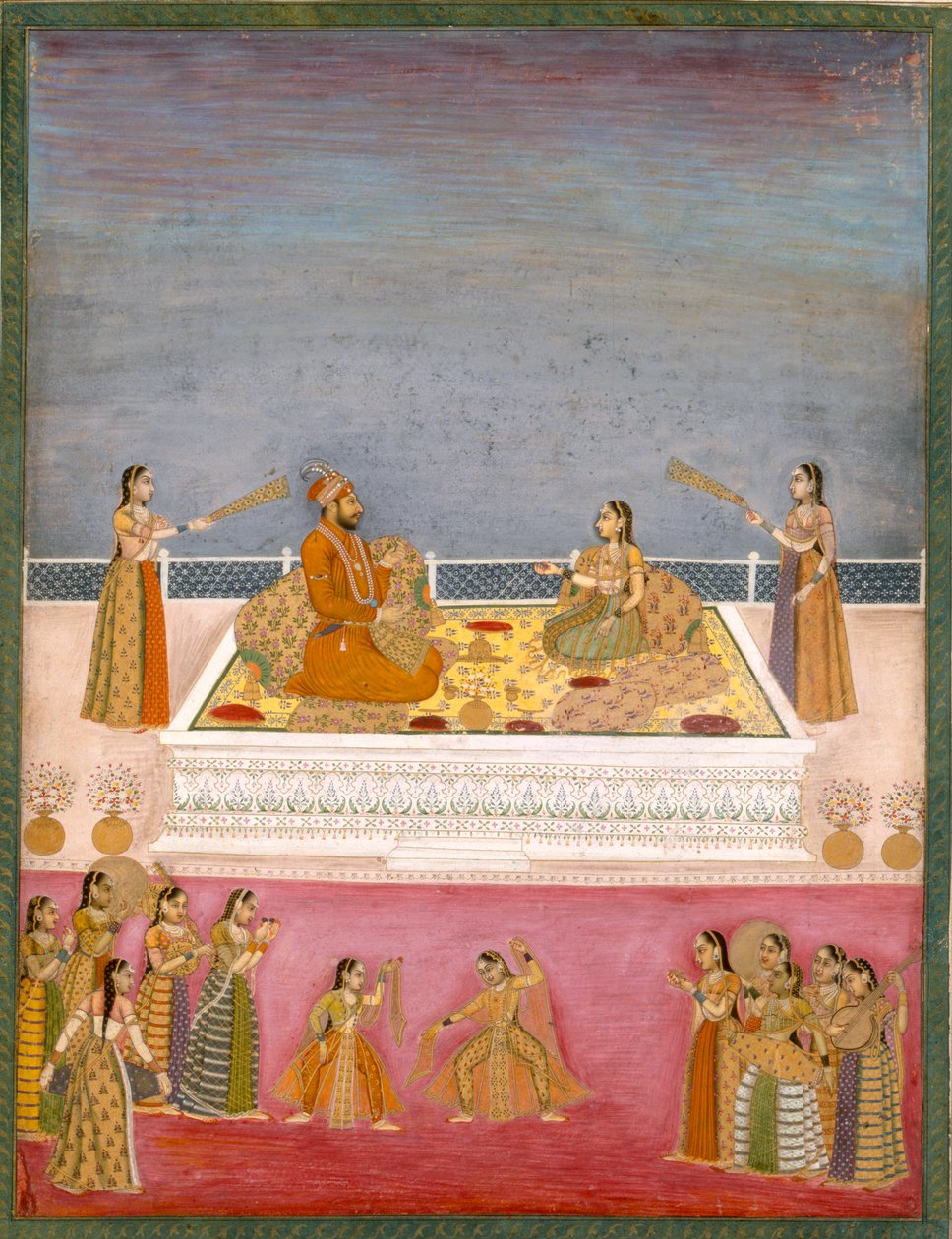 El joven emperador mogol Muhammad Shah en una actuación de nautch (1719-48), c.1725 de Mughal School