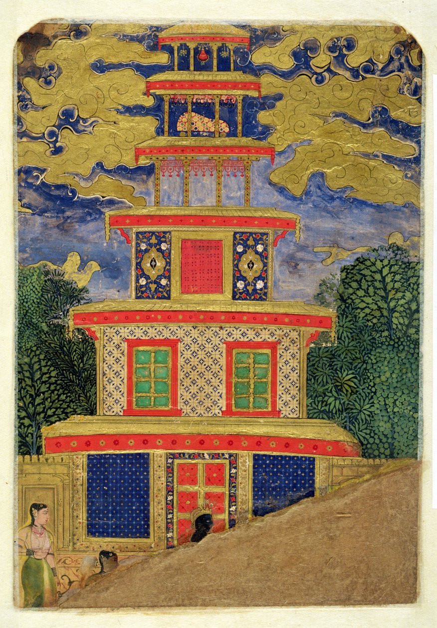 Rama pide a Lakshmana que abandone a Sita en un bosque, del Ramayana, 1600 de Mughal School