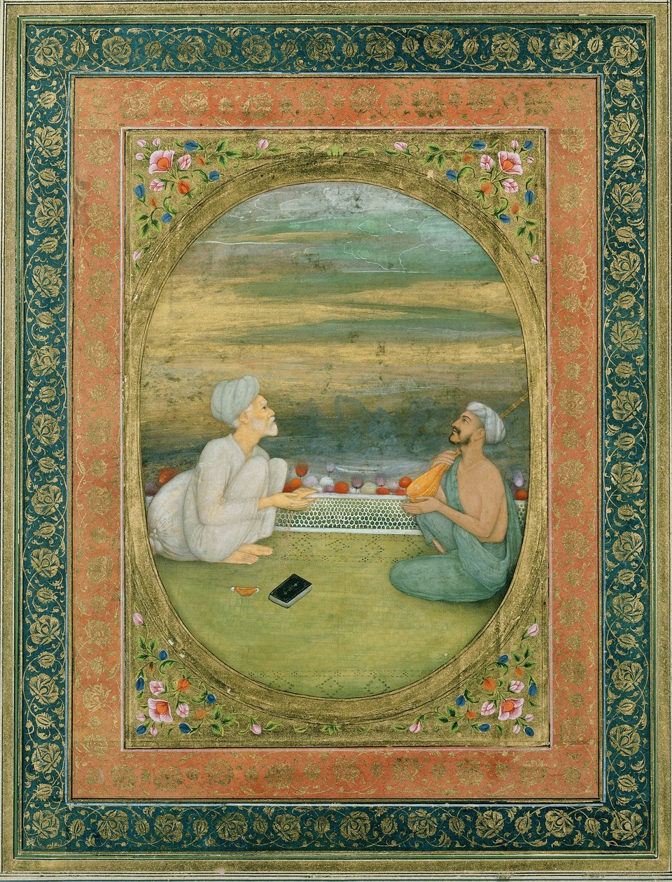 Un mulá y un músico, c.1640-1650 de Mughal School