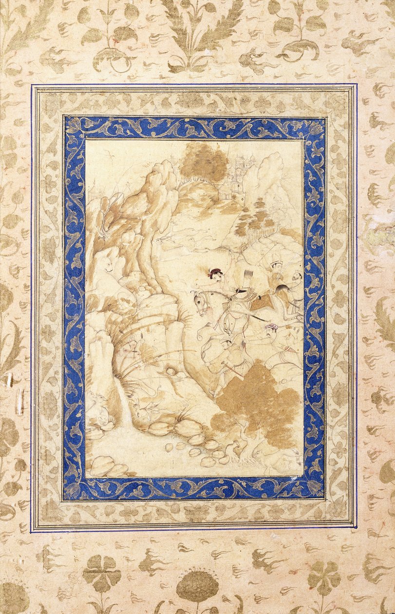 Escena de caza, c. 1660-80 de Mughal School