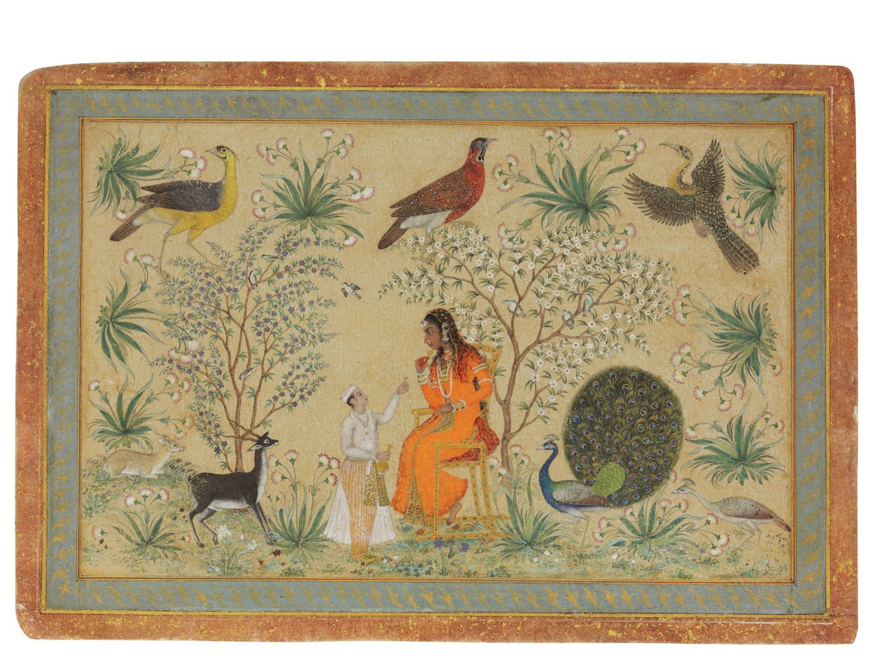 Mujer noble en un jardín, c.1740 de Mughal School