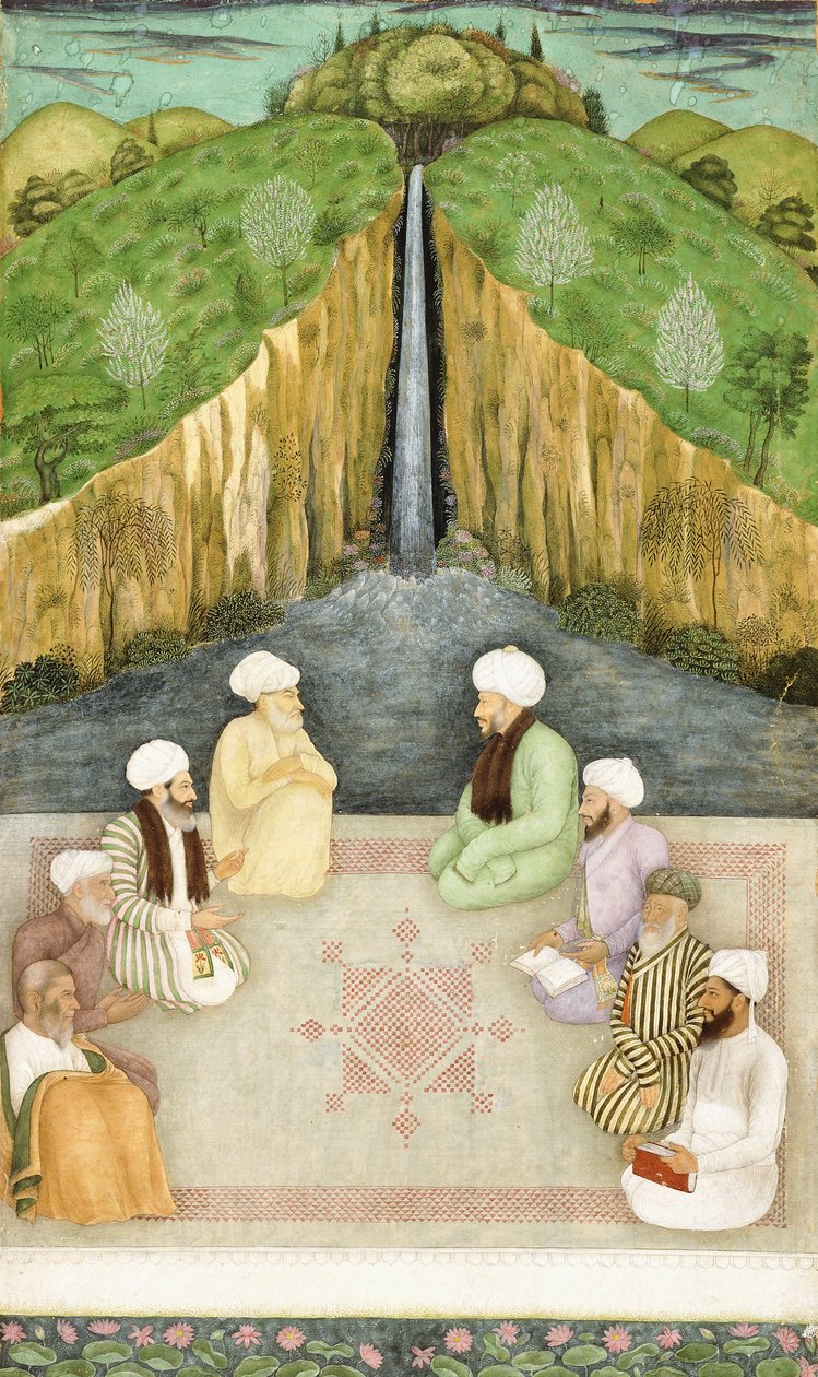 Sabios en discusión religiosa, c.1680 de Mughal School