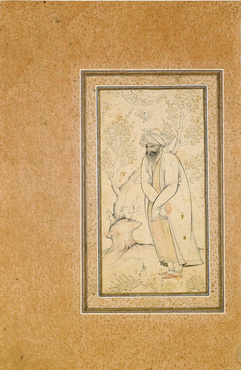 Un derviche de pie de Muhammad Muhsin