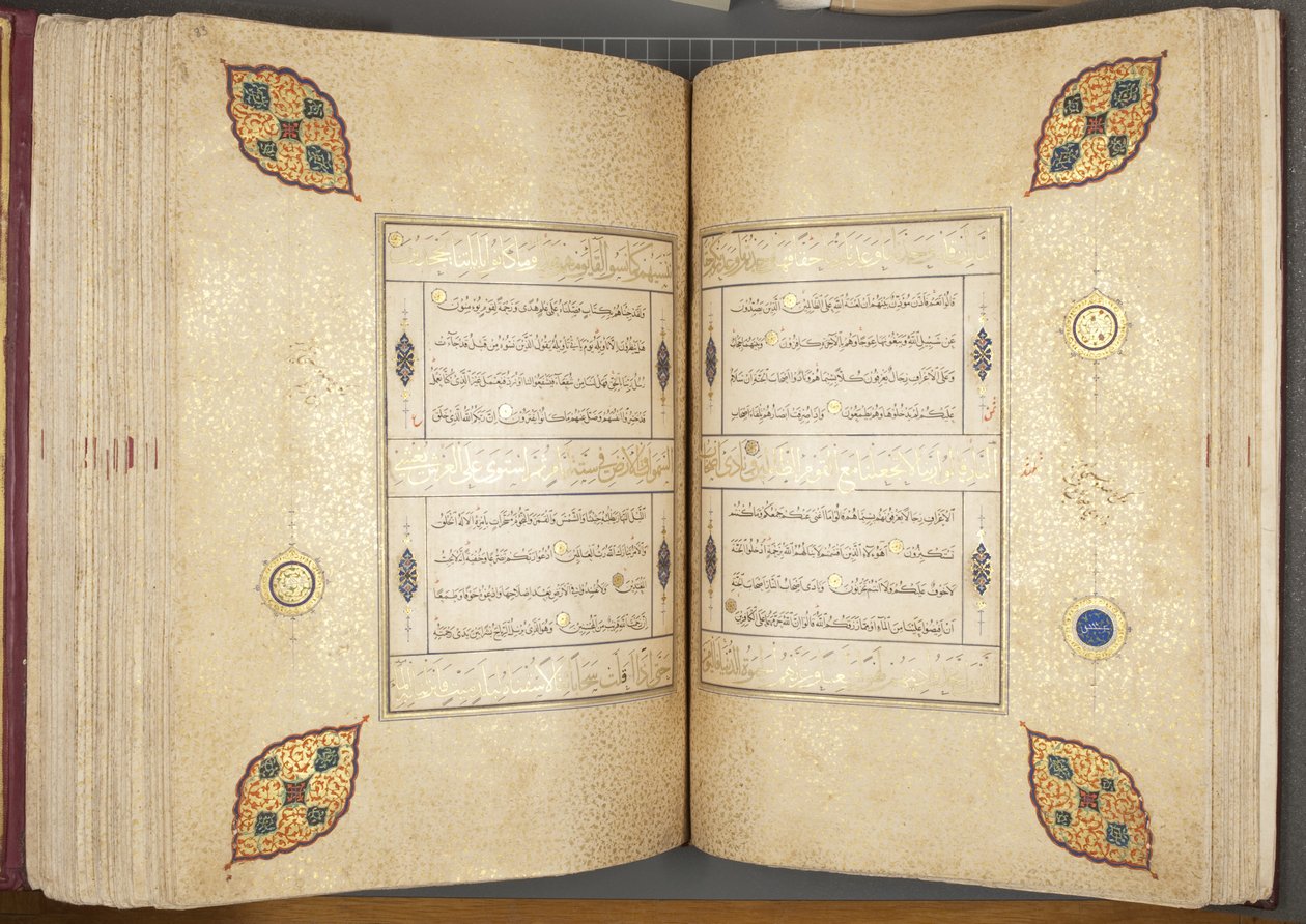 Fol 82 verso 83 recto, Corán Timúrida, 1441 de Muhammad Mumin Abdallah Al Murwand