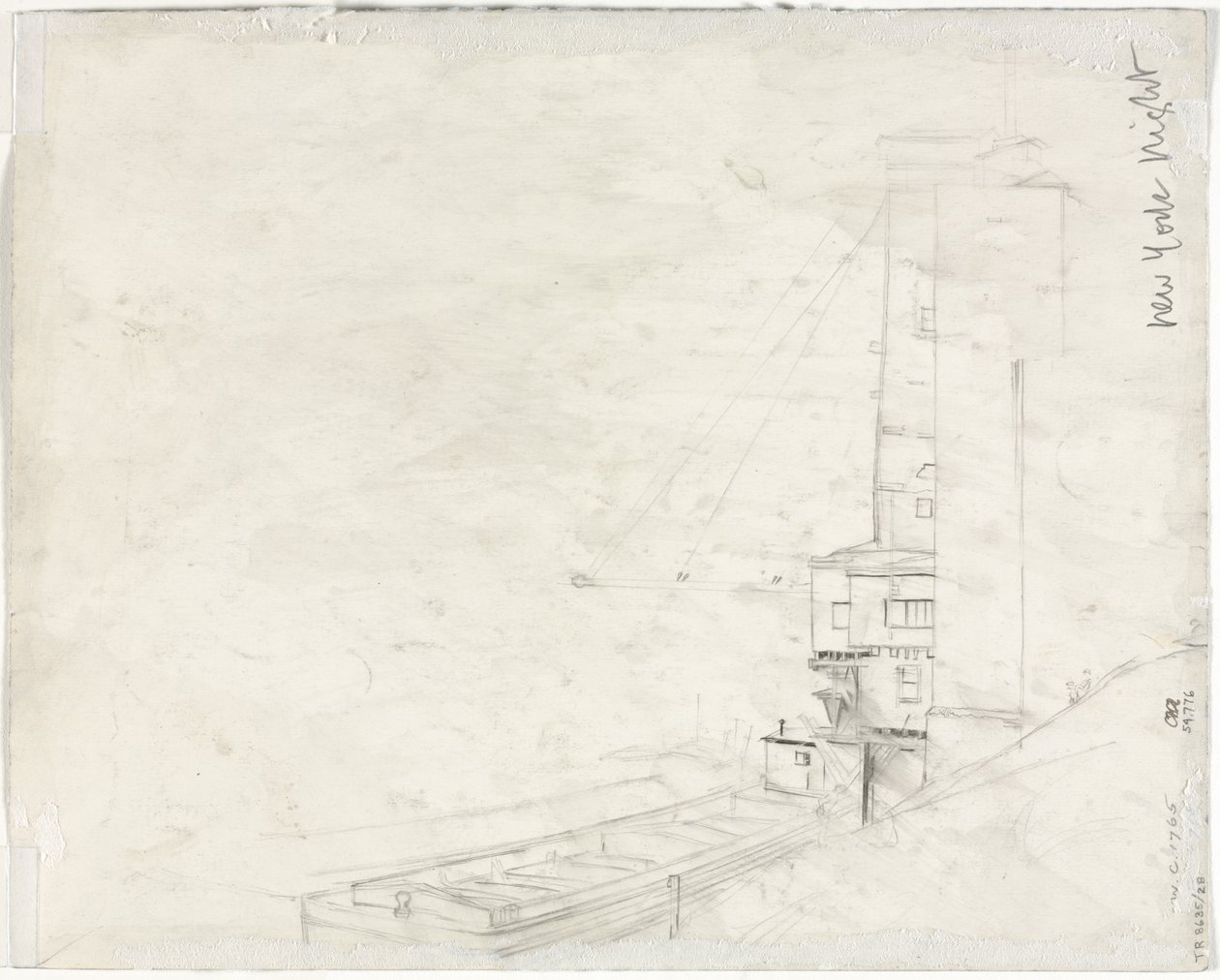 Estudio para New York Night (verso) de Muirhead Bone