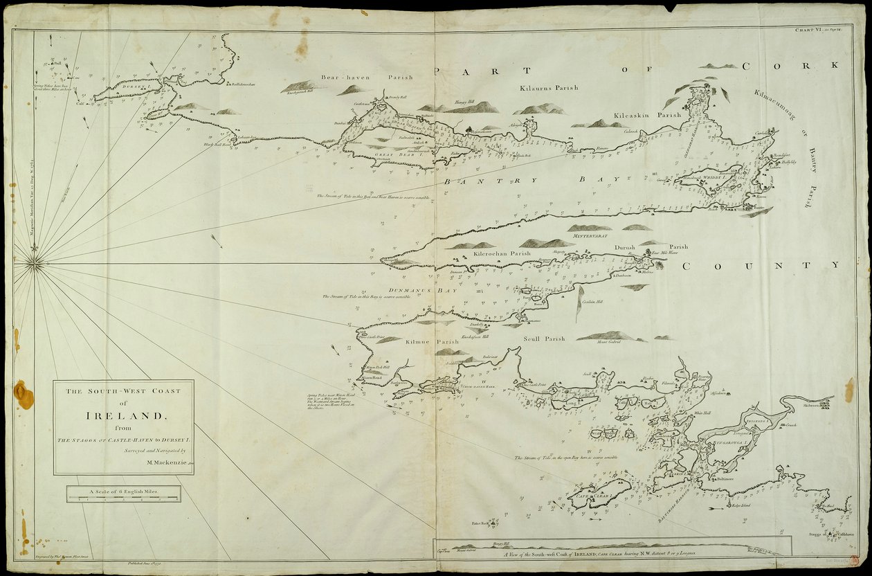 La costa suroeste de Irlanda desde Staggs of Castle Haven hasta Dursey I. Levantada y navegada por M. Mackenzie Sen. 1775. de Murdoch & Bowen Thomas Senior (fl.1775) Mackenzie