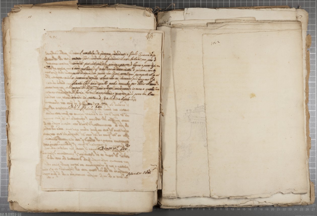 Portafolio de dibujos de Mutio Oddi de Urbino y otros, p120, verso, c.1635-40 de Muzio Oddi