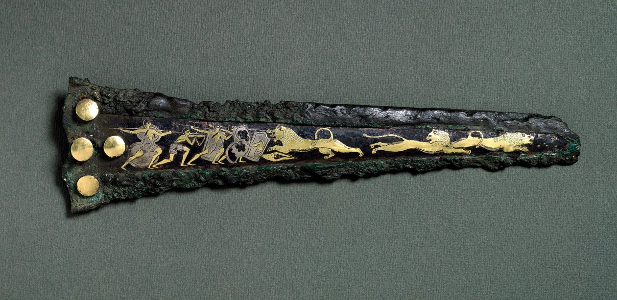 Daga (bronce, oro y plata) de Mycenaean