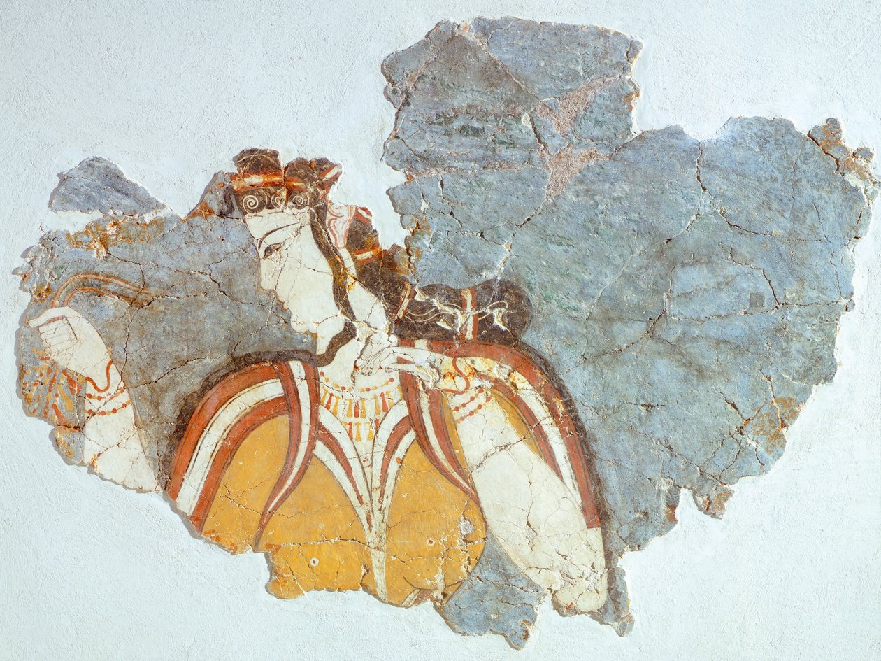 Dama de la corte, fresco del palacio de Micenas (Grecia), Civilización micénica de Mycenaean
