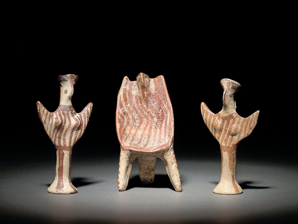 Figura Psi, trono con figura sentada, y figura Psi, c.1300-1200 a.C. de Mycenaean